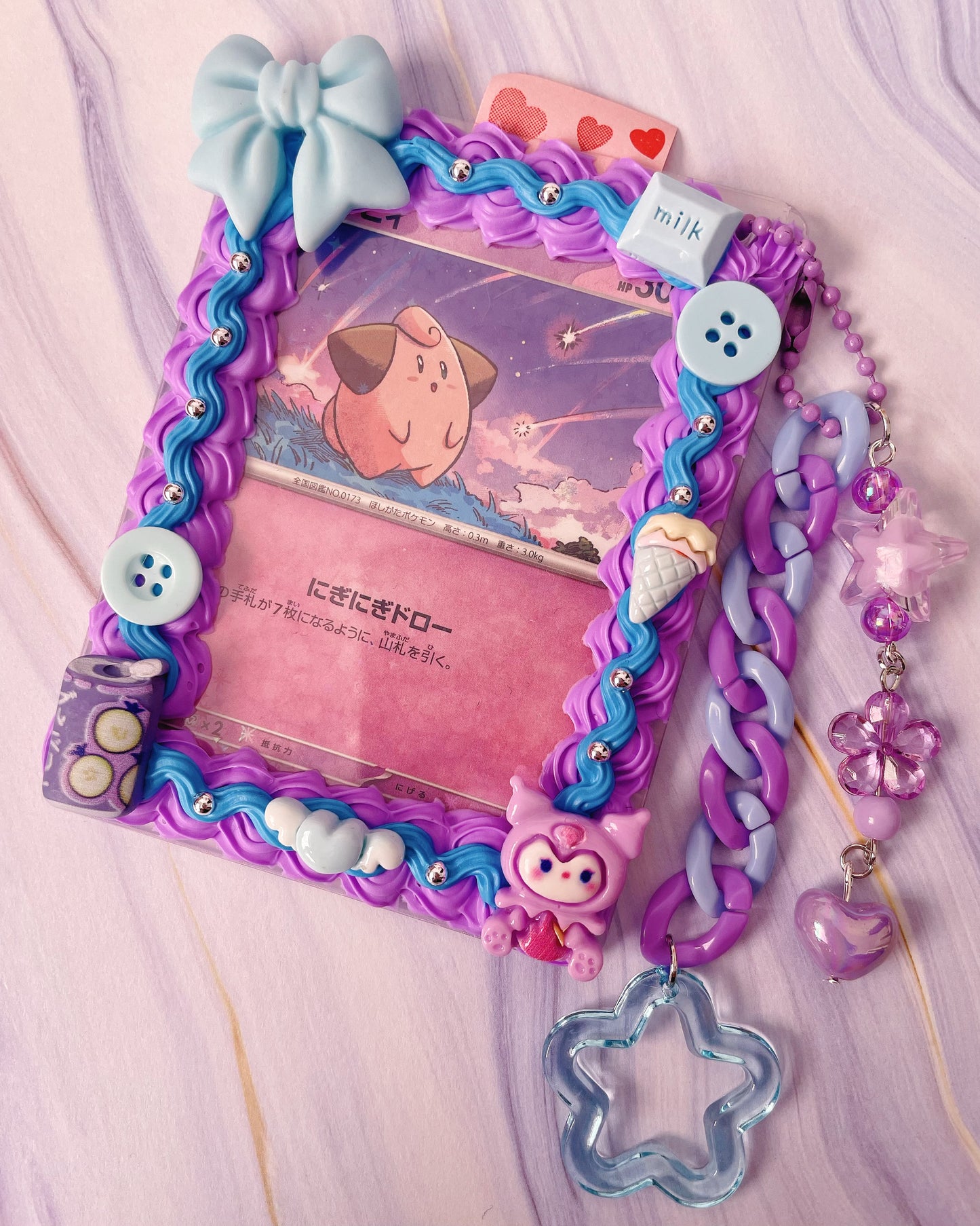 Darling Purple and Blue Deco Toploader with Keychain