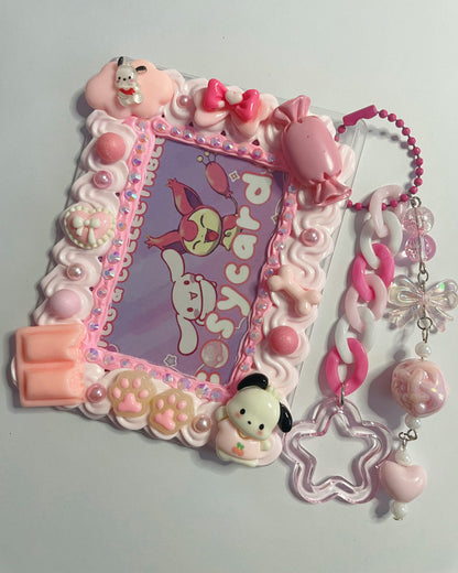 Pink Pochacco Frame Whipped Deco Toploader