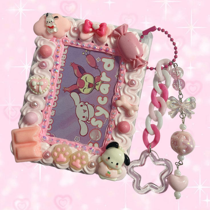 Pink Pochacco Frame Whipped Deco Toploader