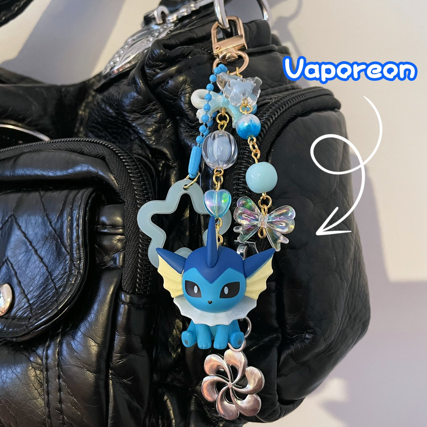 Vaporeon Handmade Gold Keychain