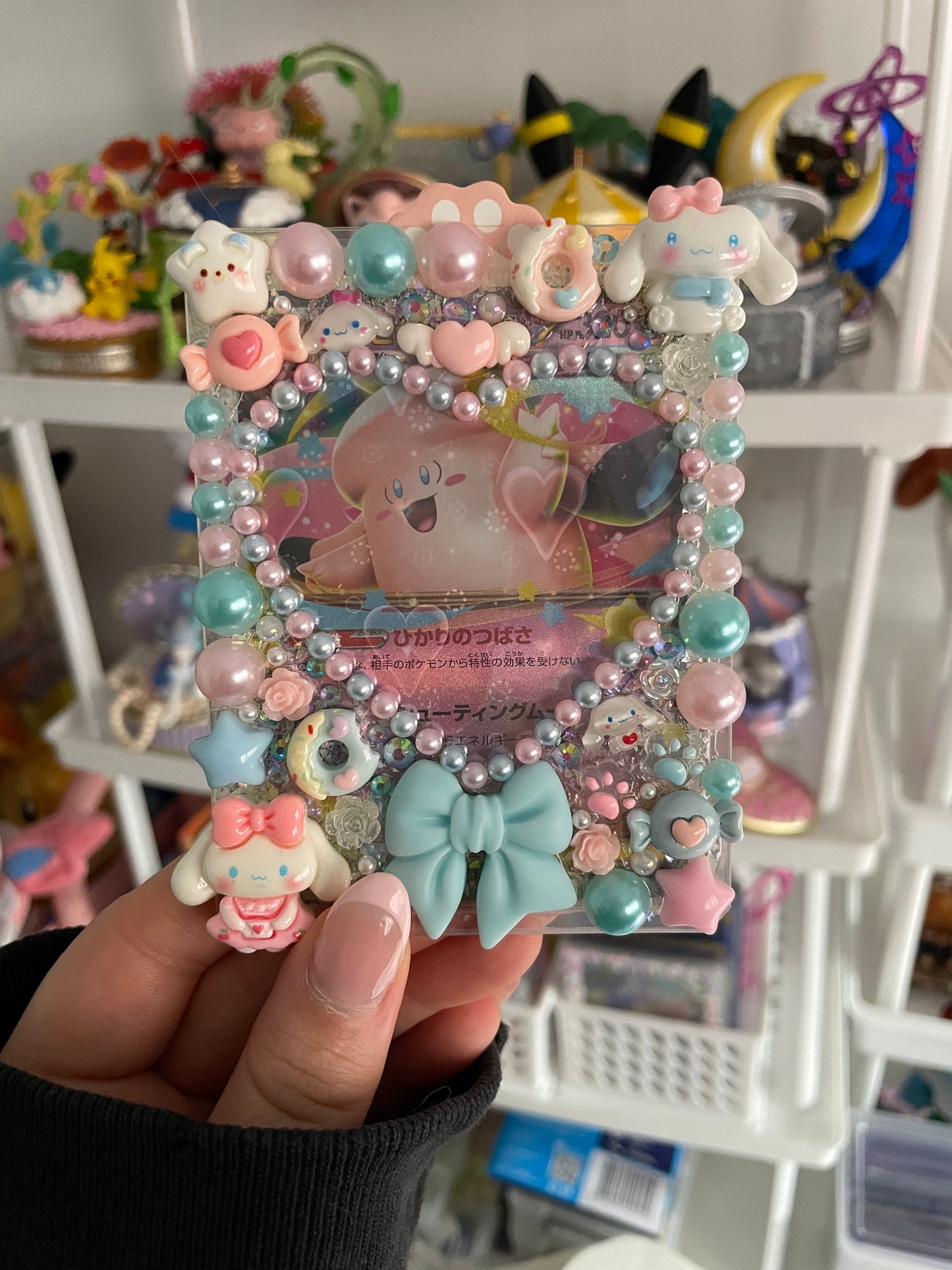 Pink & Blue Heart Jewelled Decoden Toploader