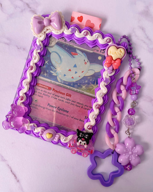 Purple Whipped Deco Toploader With Keychain