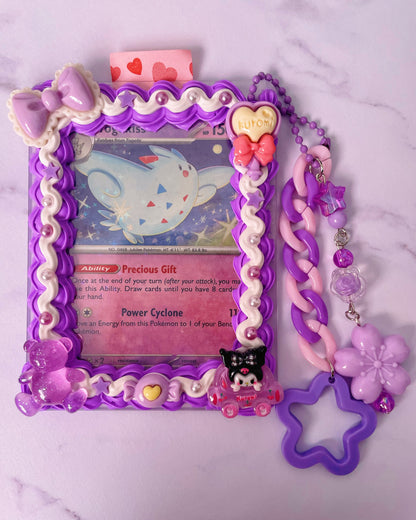 Purple Whipped Deco Toploader With Keychain