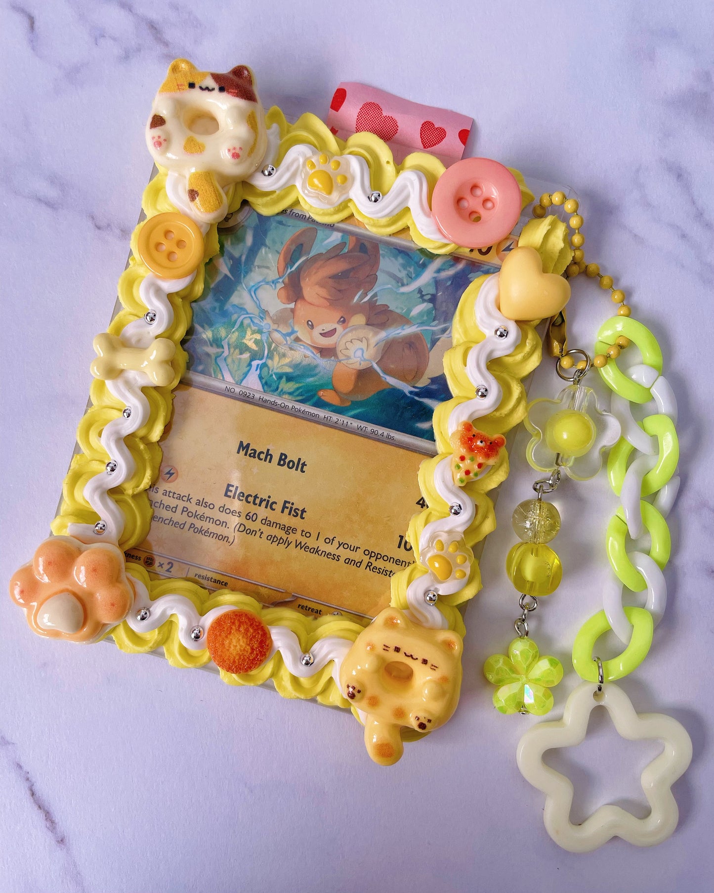 Yellow Whipped Deco Toploader With Keychain