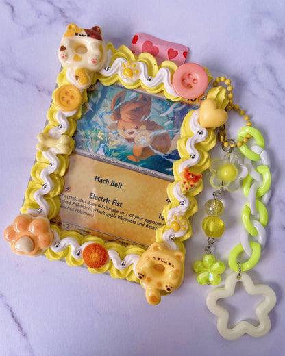 Yellow Whipped Deco Toploader With Keychain