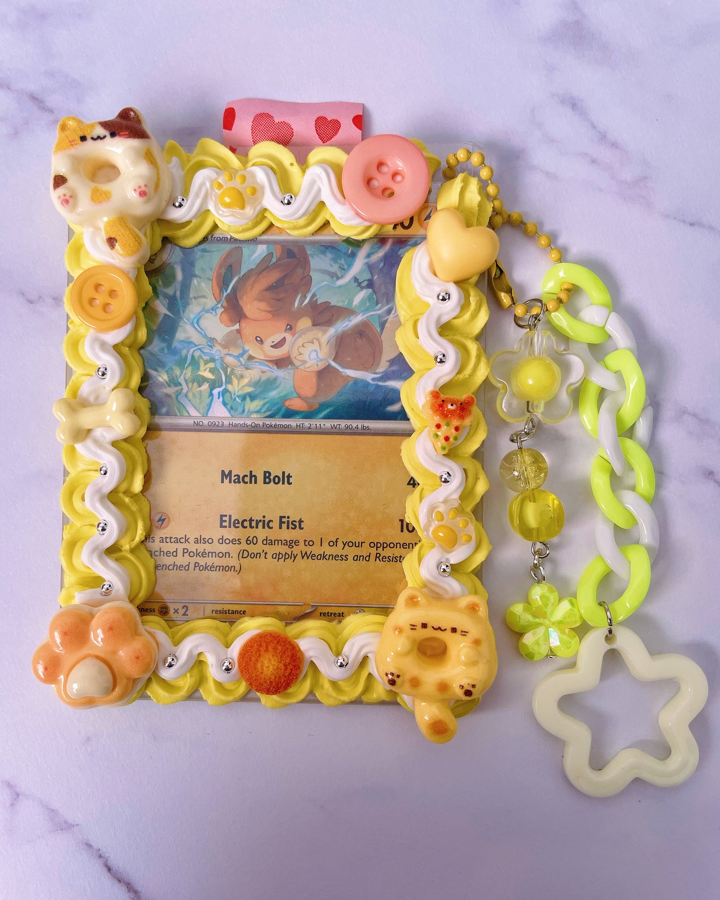 Yellow Whipped Deco Toploader With Keychain