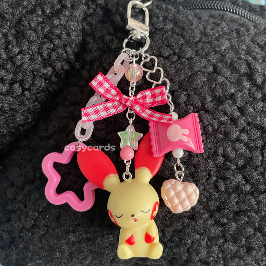 Sleeping Plusle Handmade Keychain