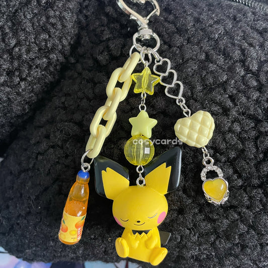 Sleeping Pichu Handmade Keychain